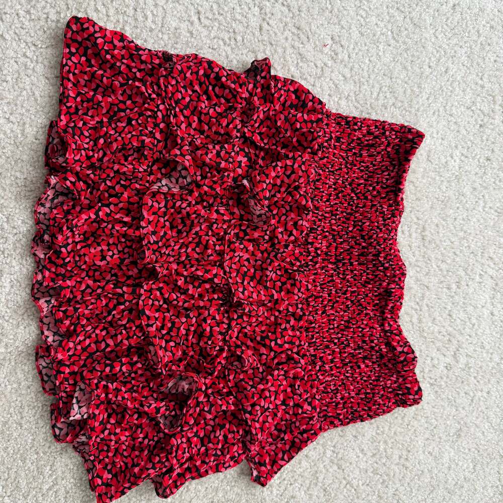 Michael Kors Red Ruffle Mini Skirt